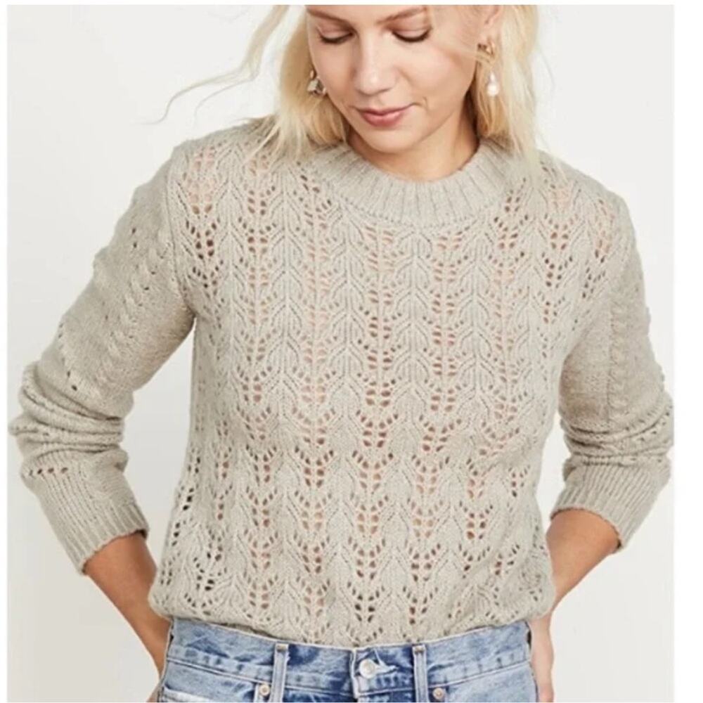 English Factory Sweater Heather Grey Fuzzy Knit- XS NWT